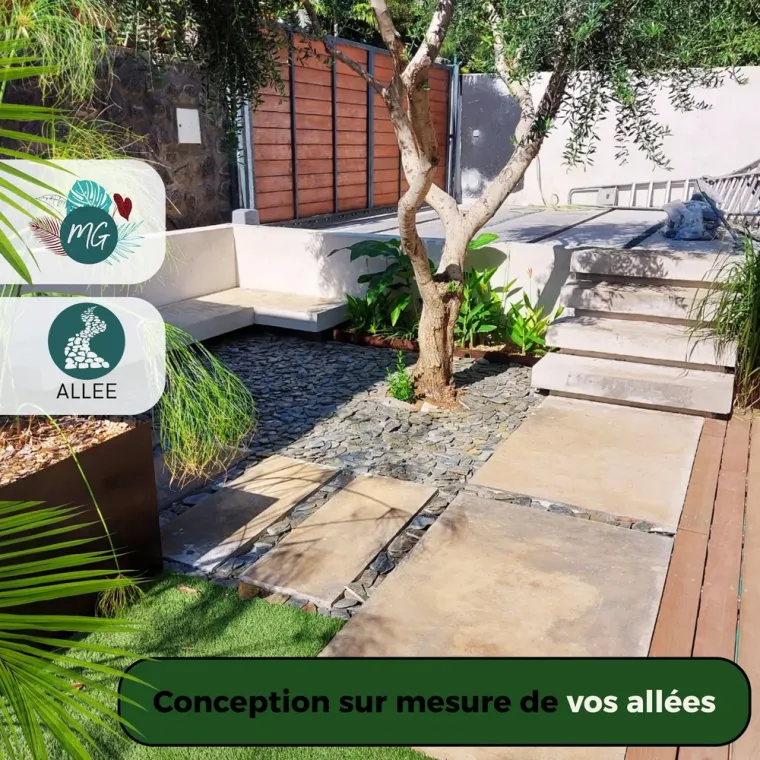 Création d'allée sur mesure de jardin à Saint-Leu, Entre-Deux, MakinGarden